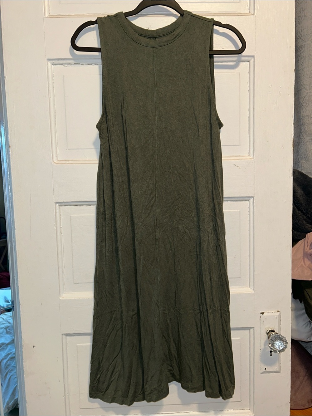 Olive sleeveless dress